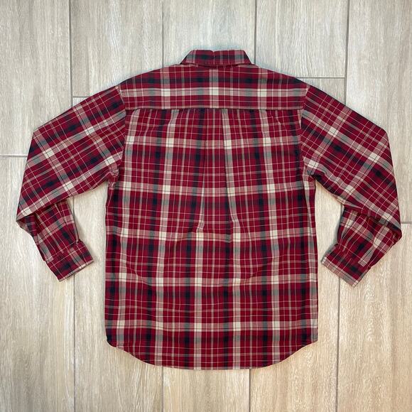Carhartt Plaid Flannel Shirt Men M Red Button Front Cotton Long Sleeve Fall 2012 - Picture 2 of 7